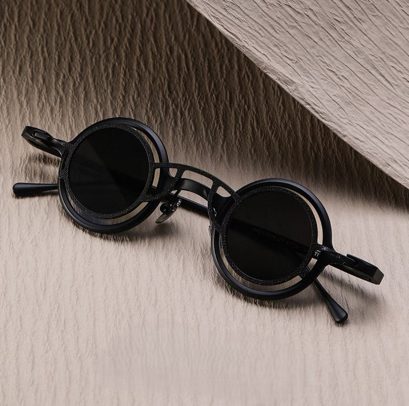 Prescription Sunglasses | Vintage Double-Layer Round Magnetic Clip-On