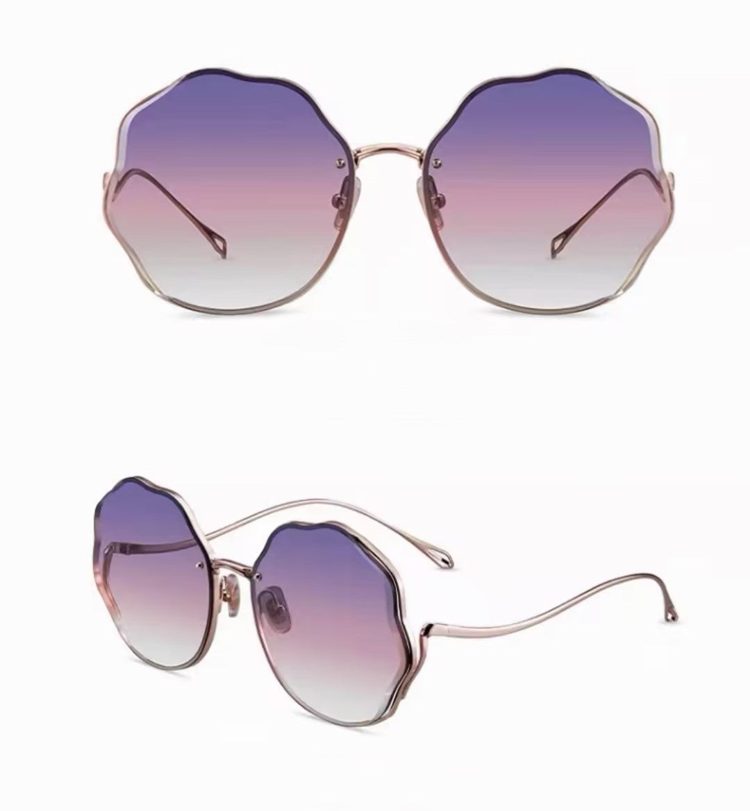 Prescription Women's Sunglasses, Wave Rimless Fashion Shades