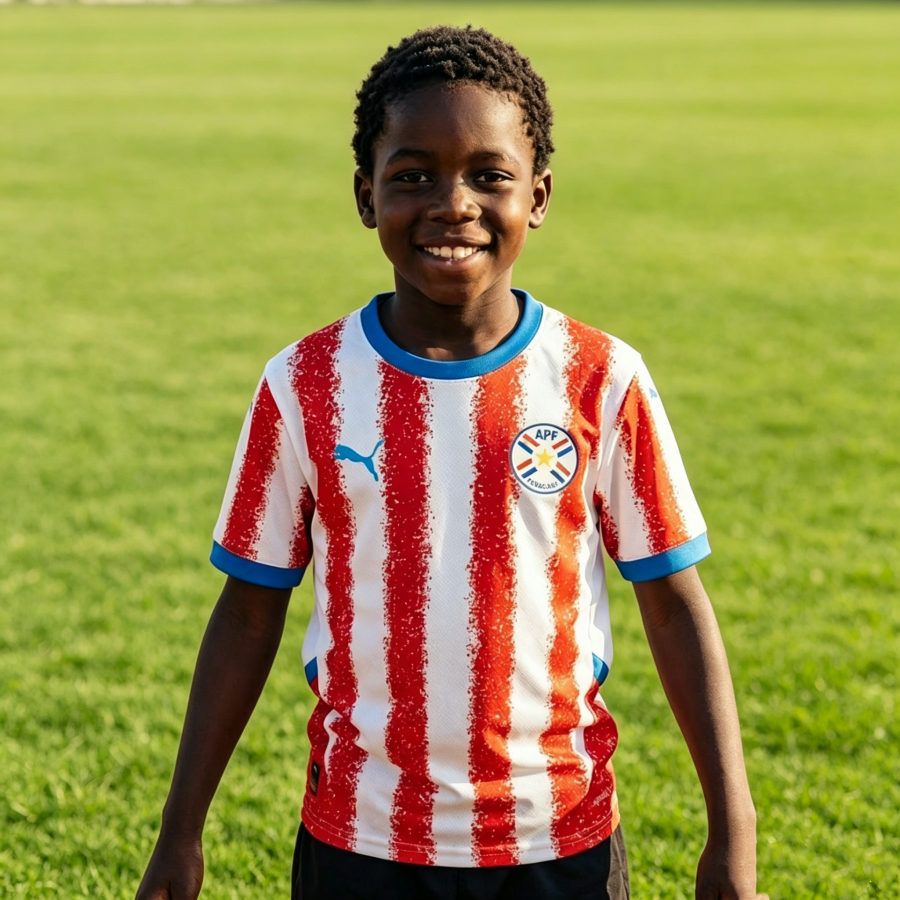 Paraguay 2026 New Official Kids Home & Away Football Jersey Sets
