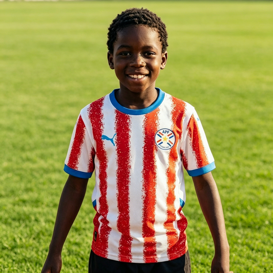 Paraguay 2026 New Official Kids Home & Away Football Jersey Sets