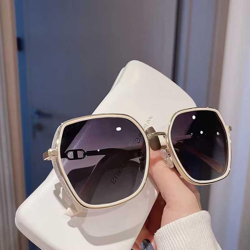Women’s Sunglasses｜Luxury Metal Large Square Shades