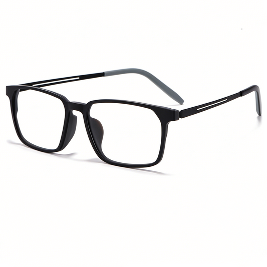 Men Rx Glasses Ultra Light Pure Titanium Frame, Photochromic Anti Blue Light UV Shield