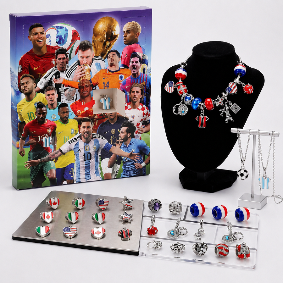 World Cup Football Country Flag DIY Charm Bracelet Jewelry Making Kit