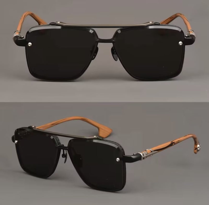 Men's Sunglasses｜Retro Double Bridge Square