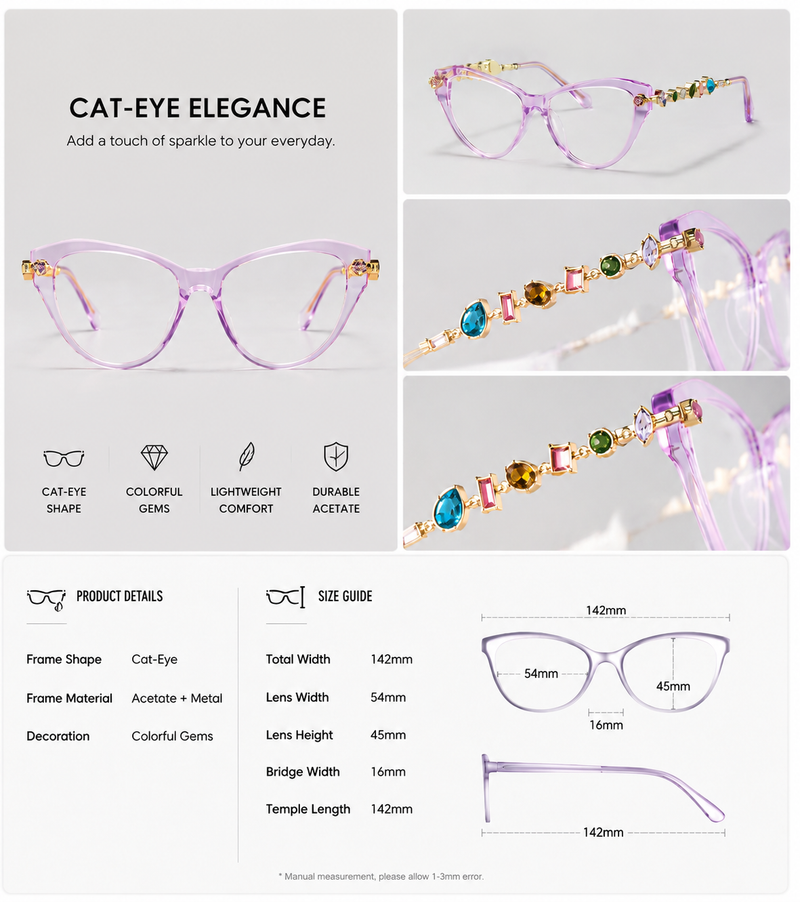 Prescription Women’s Eyeglasses | Gemstone-Style Optical Frame