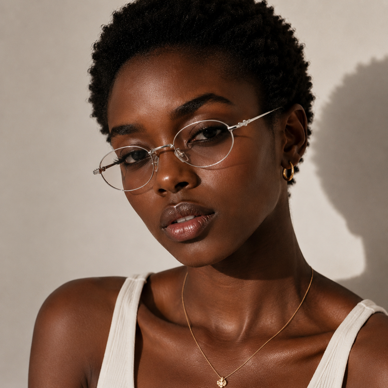 Prescription Women’s Eyeglasses | Foldable Silver Full Rim Oval Frame