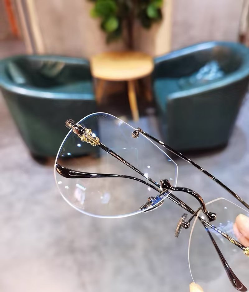 Prescription Glasses, Rimless Double Bridge