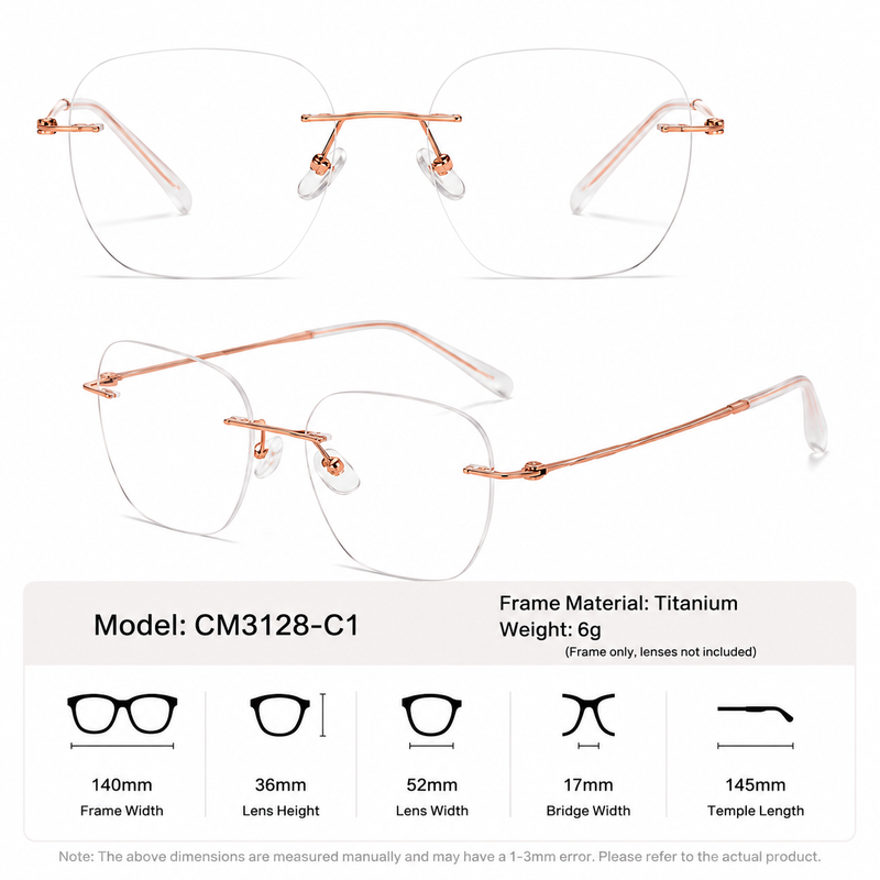 Women Minimal Rimless Glasses | Thin Fashion Eyewear