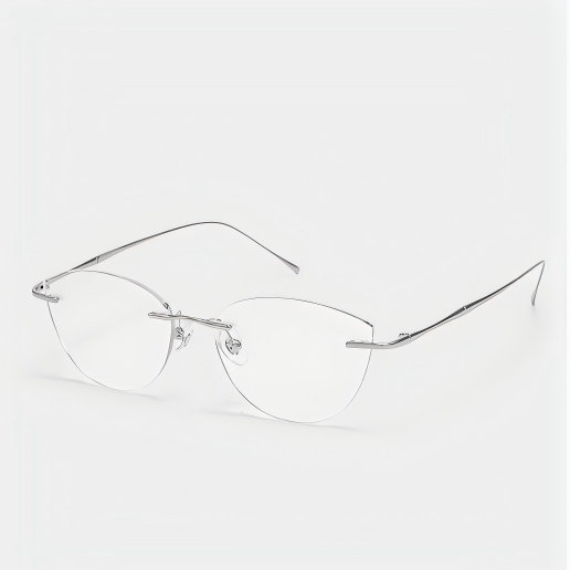 Prescription Glasses | Ultralight Titanium Rimless Cat Eye Design Frame