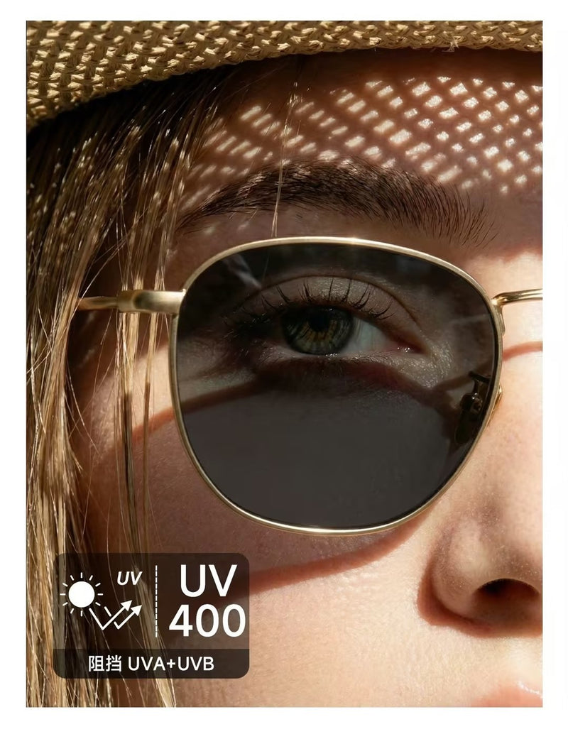 Prescription Sunglasses｜Custom Retro Square Round Metallic Alloy