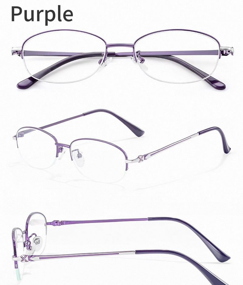Elegant Half Rim Prescription Reading Glasses