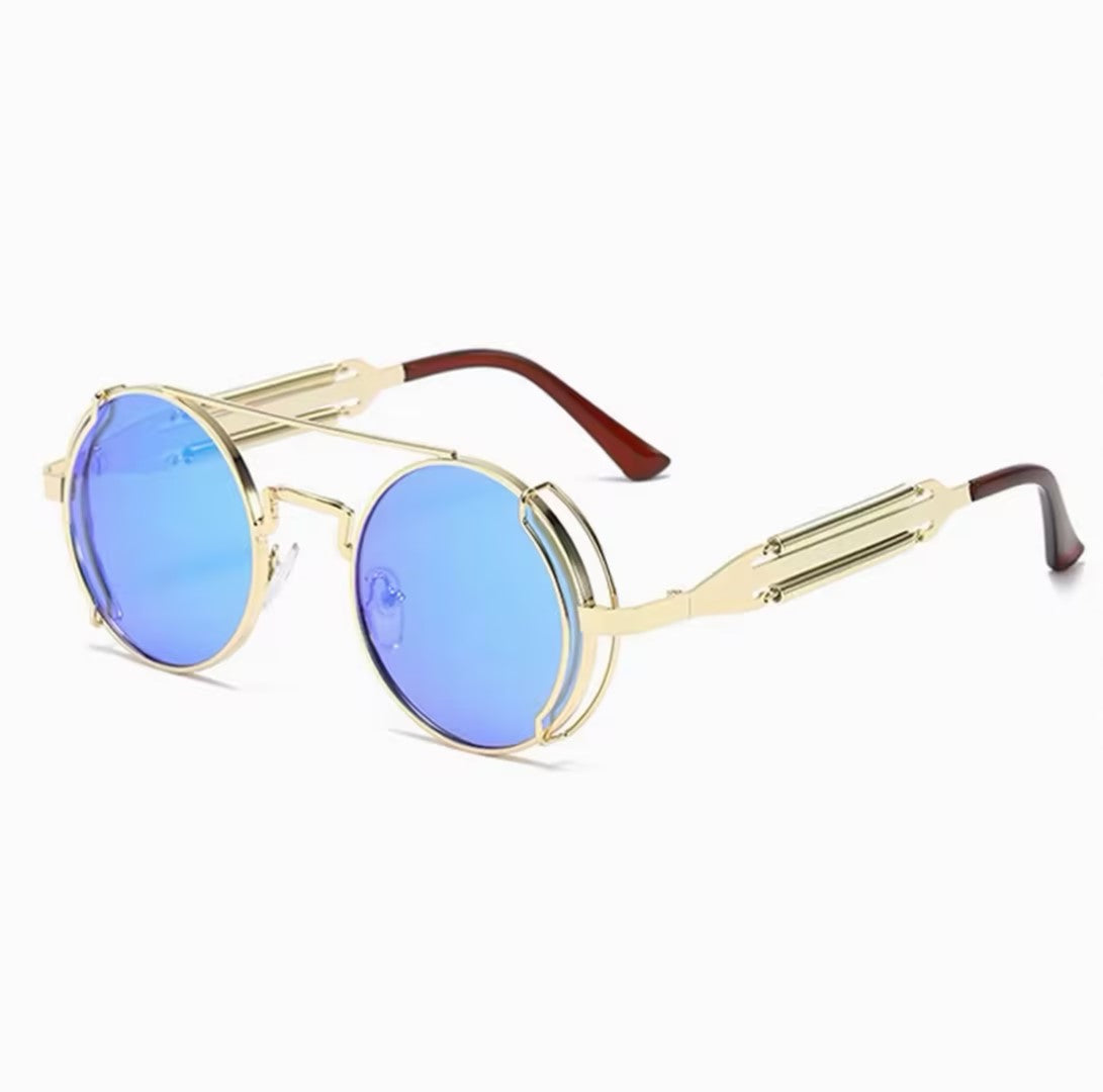 Sunglasses | Steampunk Double Bridge Round Metal, 13 Color Option