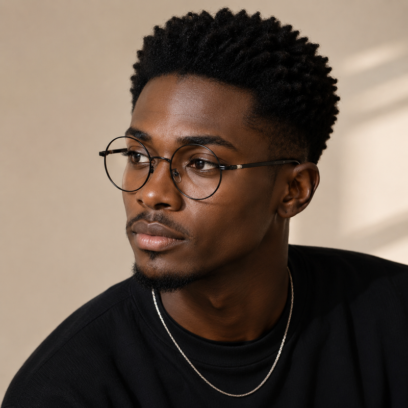 Prescription Eyeglasses | Retro Japanese Black Round Frame
