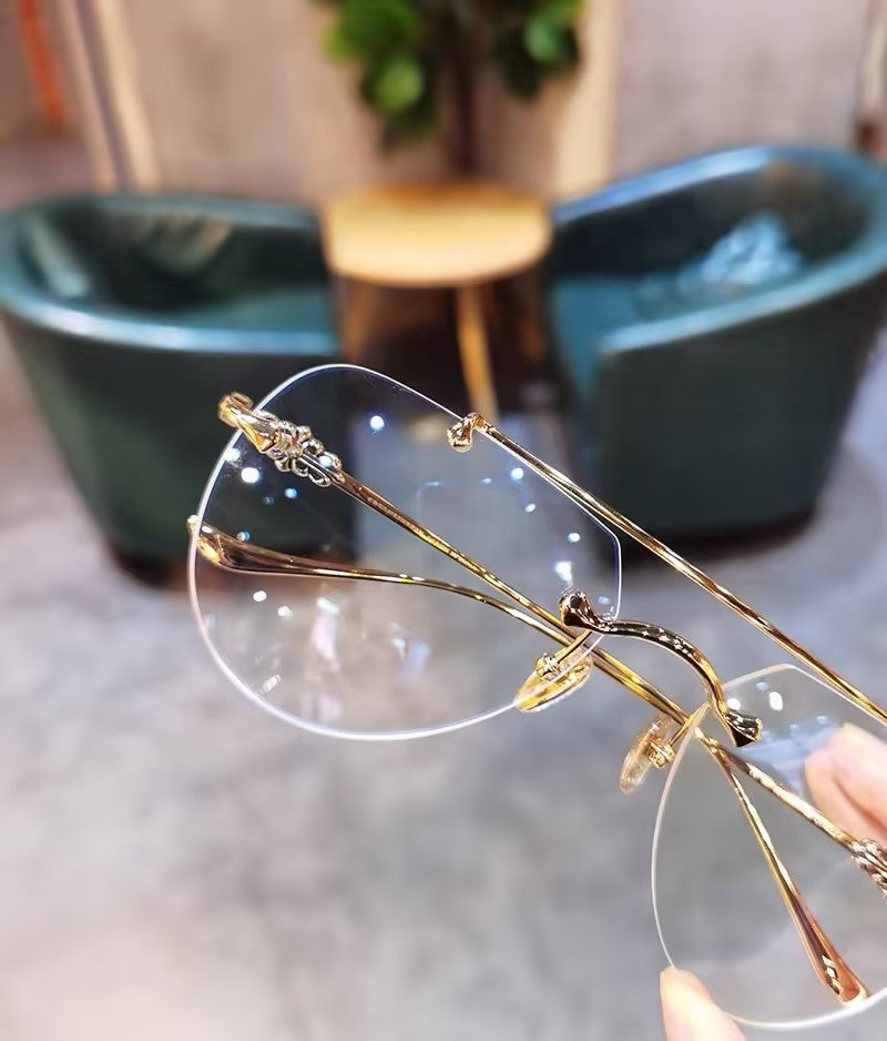 Prescription Glasses, Rimless Double Bridge