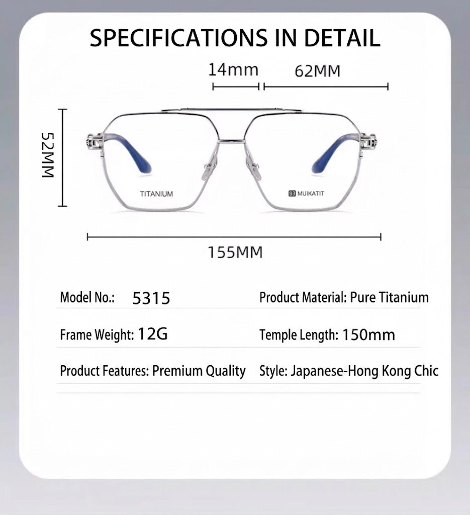 Prescription Men’s Glasses | Vintage Pure Titanium Square Frame