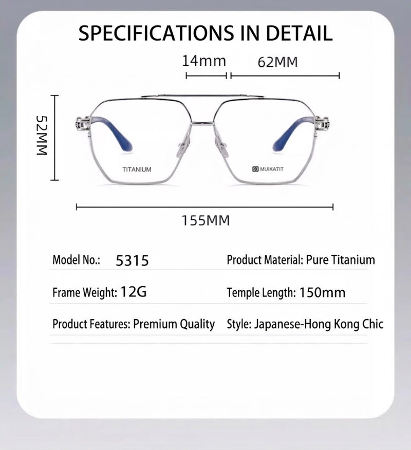 Prescription Men’s Glasses | Vintage Pure Titanium Square Frame