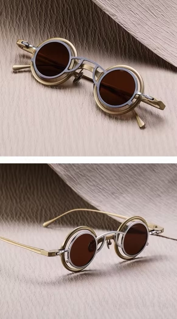 Prescription Sunglasses | Vintage Double-Layer Round Magnetic Clip-On