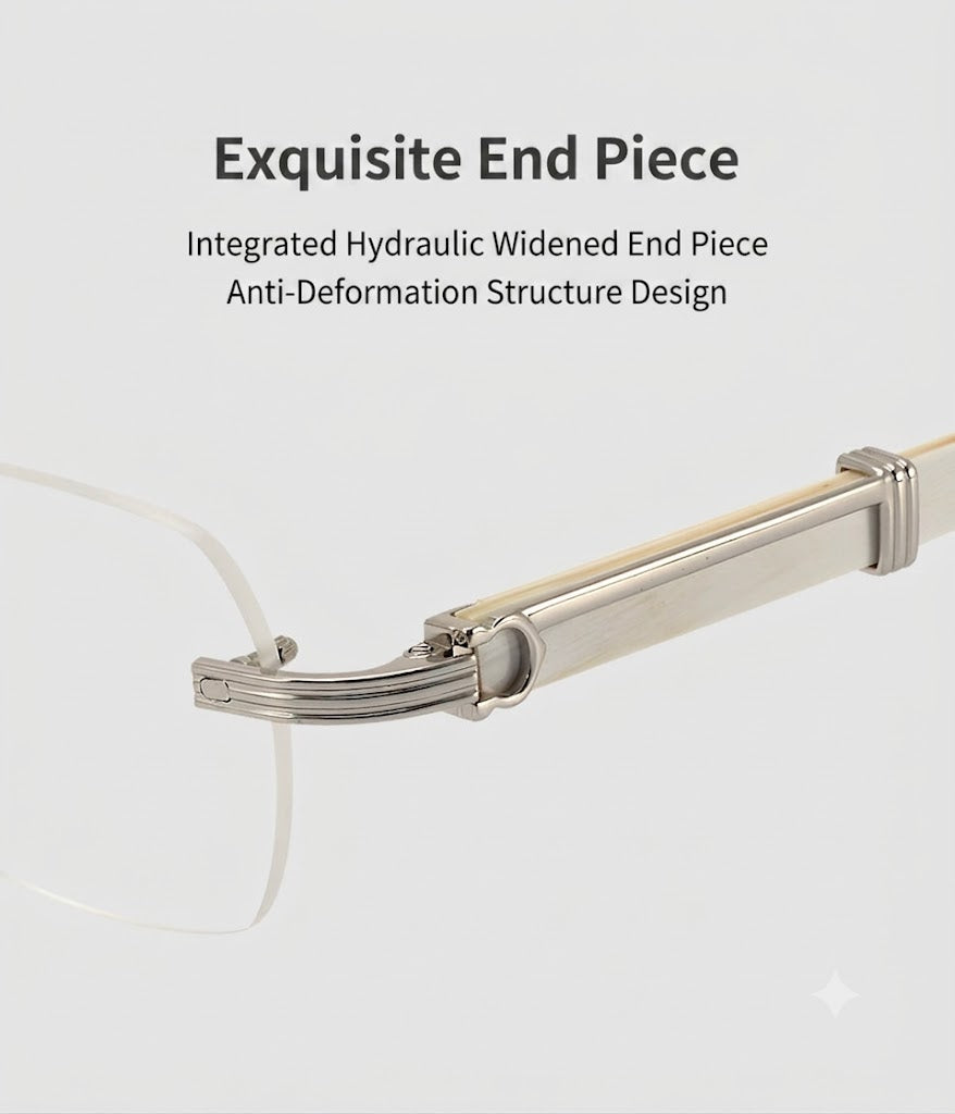 Prescription Glasses | Rimless Buffalo Horn Business Frame