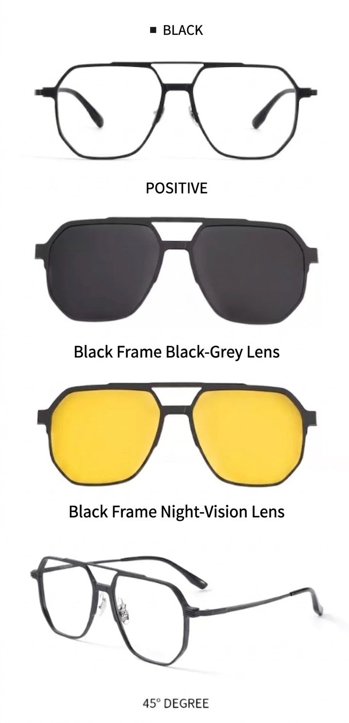 Prescription Eyeglasses | 10g Ultra-Light Titanium Alloy Magnetic Clip-On Frame