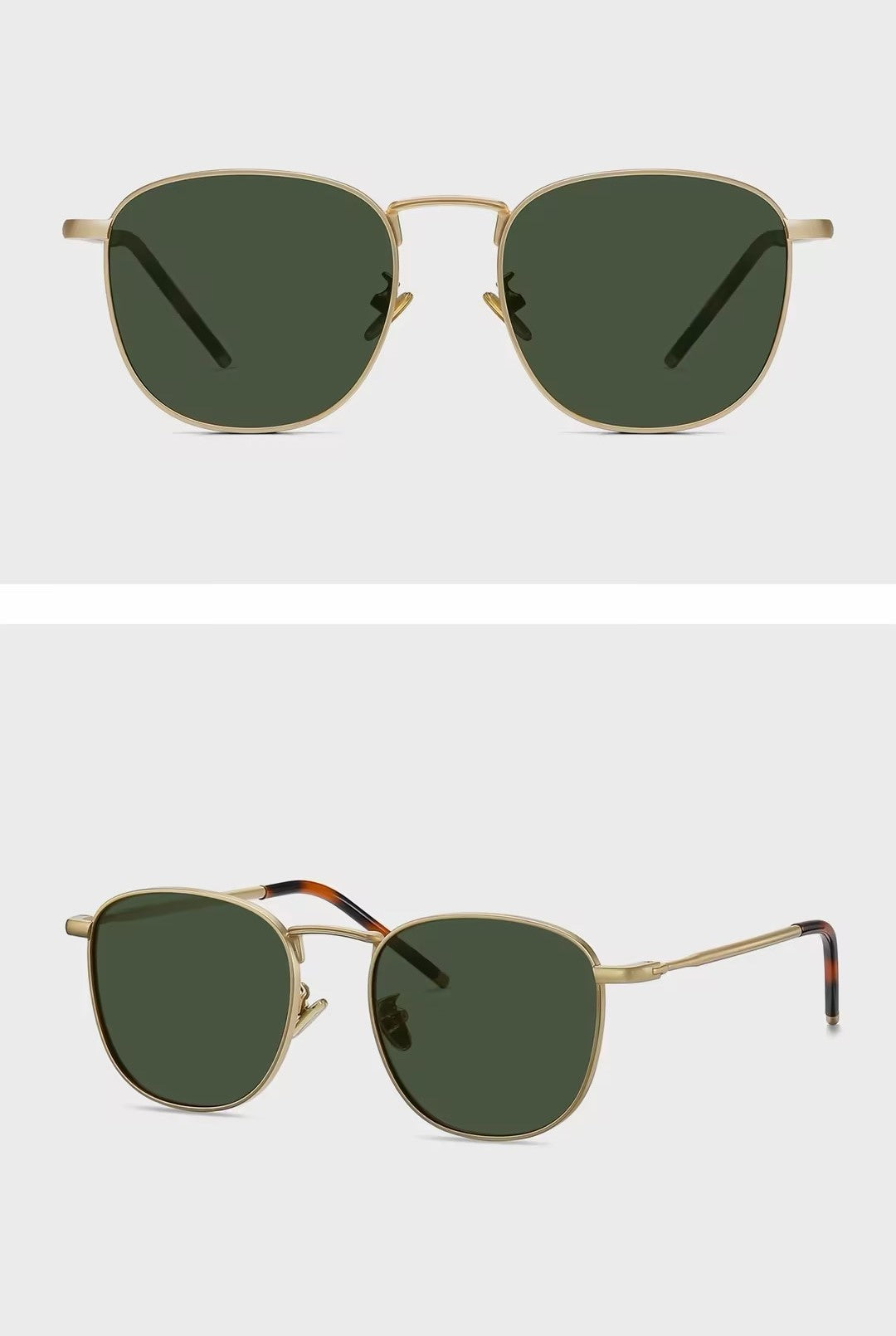Prescription Sunglasses｜Custom Retro Square Round Metallic Alloy