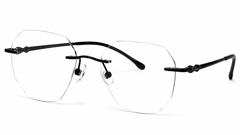 Prescription Unisex Eyeglasses | Ultralight Rimless Pure Titanium Photochromic Blue Light Blocking Frame