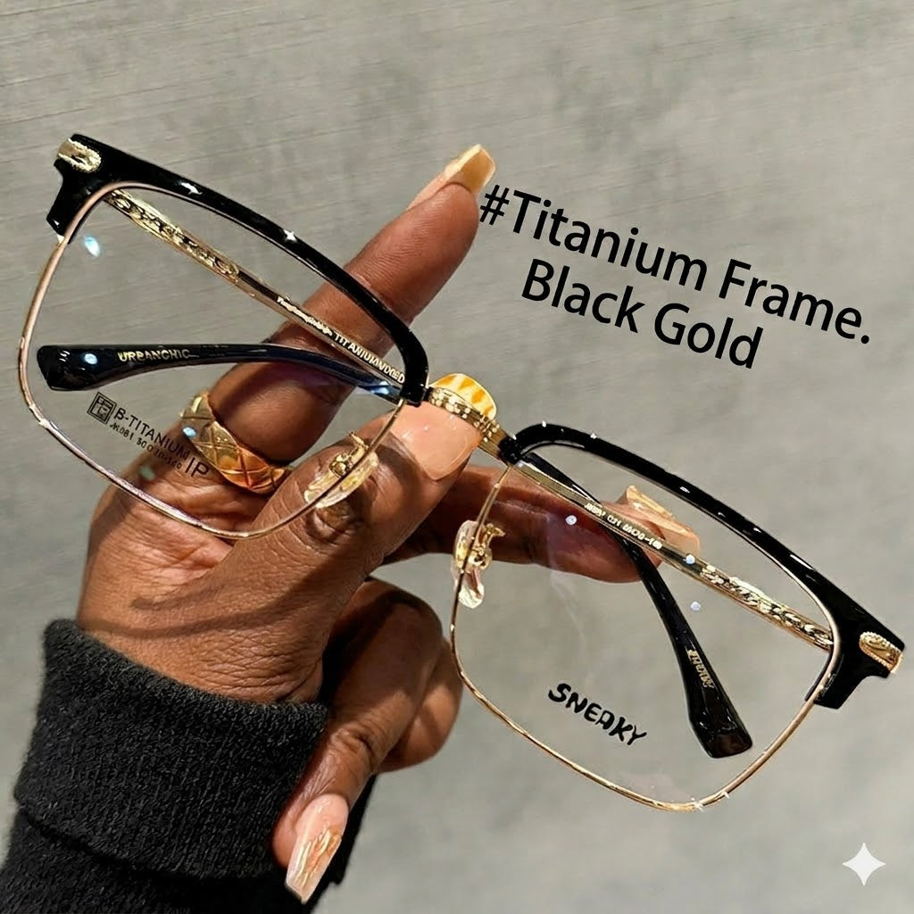 Unisex Blue Light Blocking Semi-Rimless Glasses, Lightweight Titanium Frame, Business & Trendy Eyewear