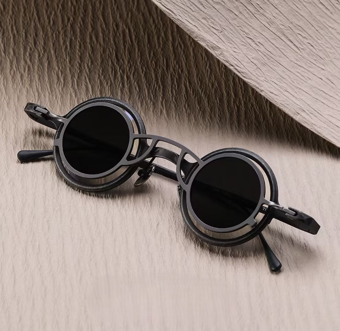 Prescription Sunglasses | Vintage Double-Layer Round Magnetic Clip-On