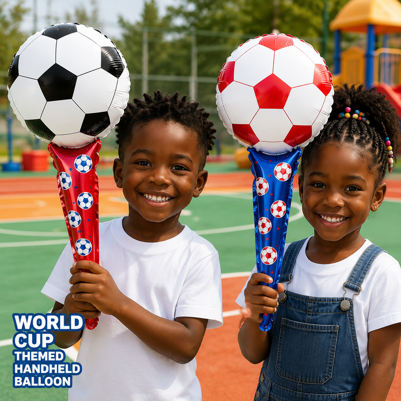 10 Pack World Cup Football Foil Cheer Sticks For Fans & Kids