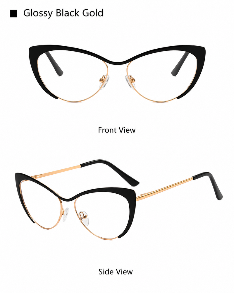 Prescription Women’s Eyeglasses | Retro Metal Cat Eye Silver Frame