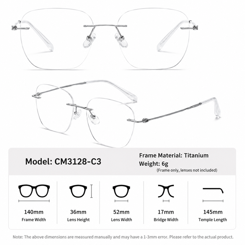 Women Minimal Rimless Glasses | Thin Fashion Eyewear