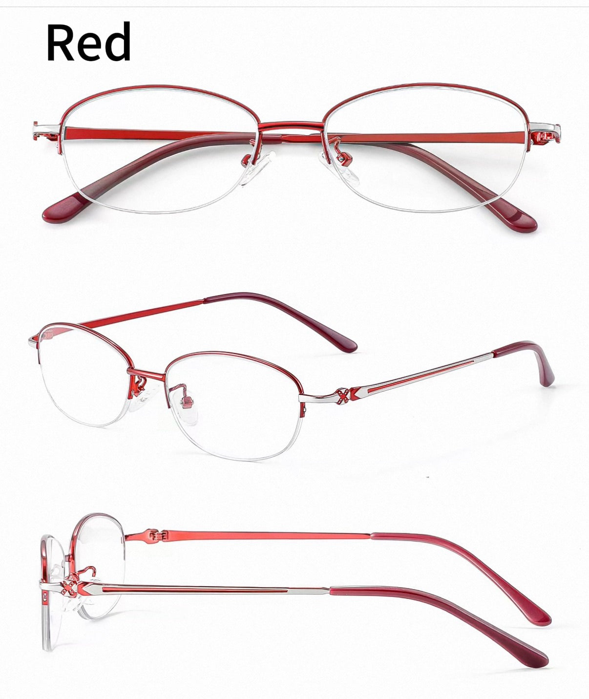 Elegant Half Rim Prescription Reading Glasses