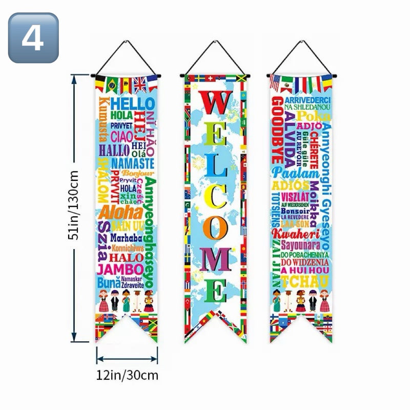 Hanging Banner Decor, Multiple Styles Available Pack of 3