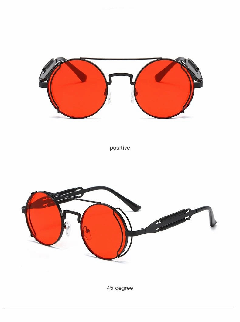 Sunglasses | Steampunk Double Bridge Round Metal, 13 Color Option