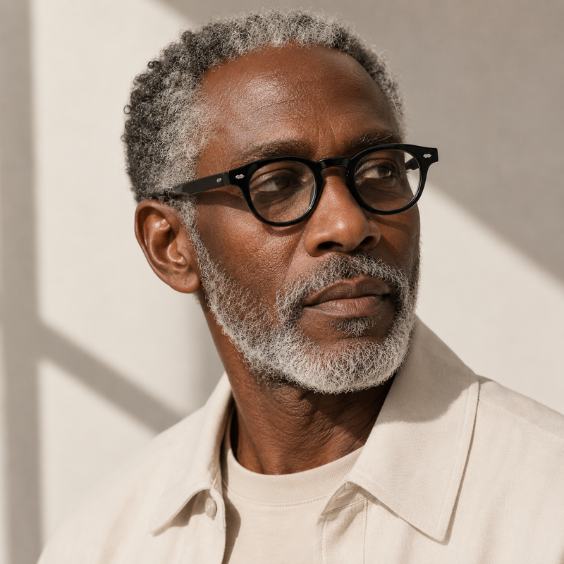 Prescription Reading Glasses, Classic Round Black Frame
