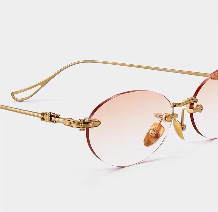 Prescription Sunglasses | Rimless Vintage Oval