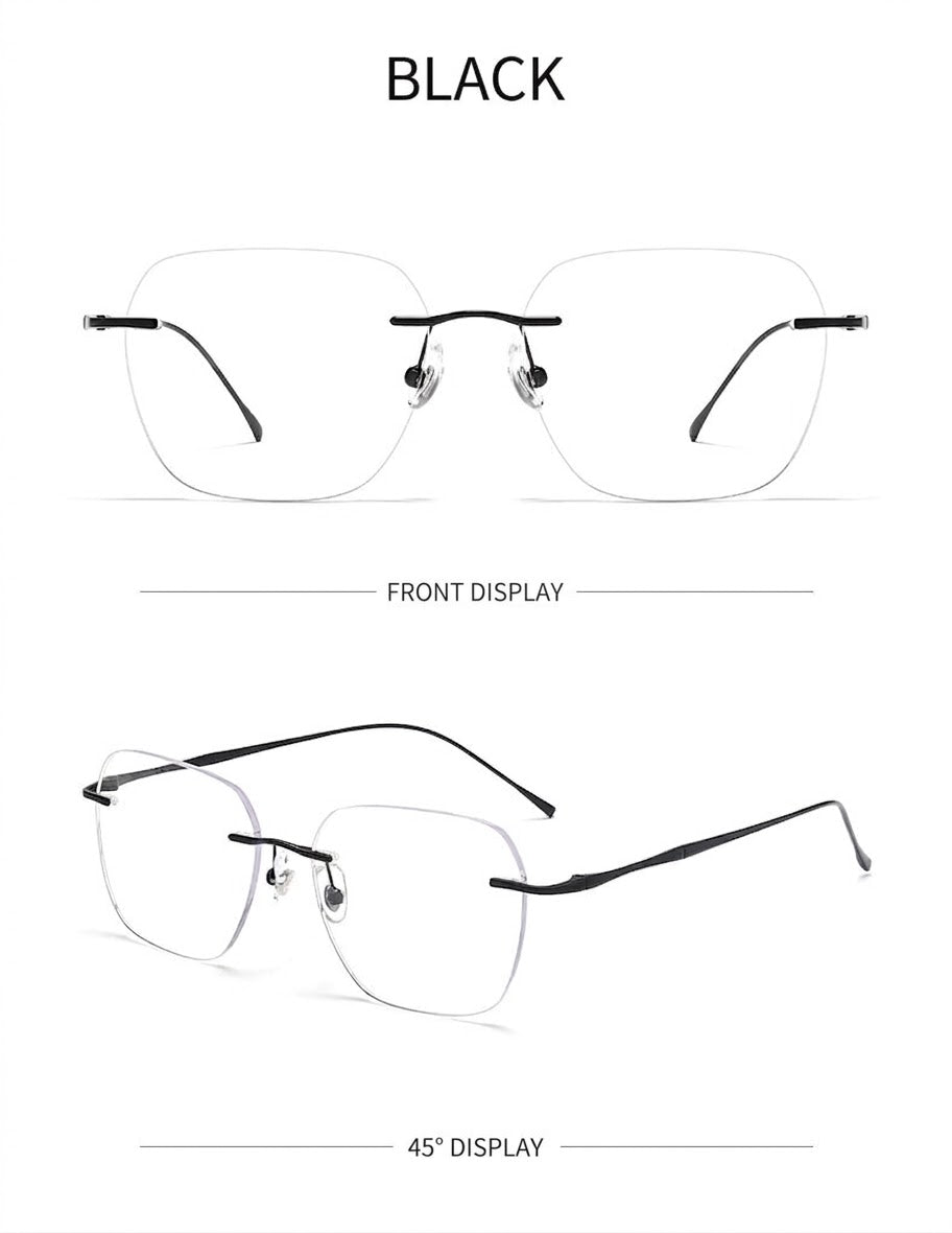 Prescription Eyeglasses | 6g Ultra-Light Rimless Glasses with Pure Titanium Frame