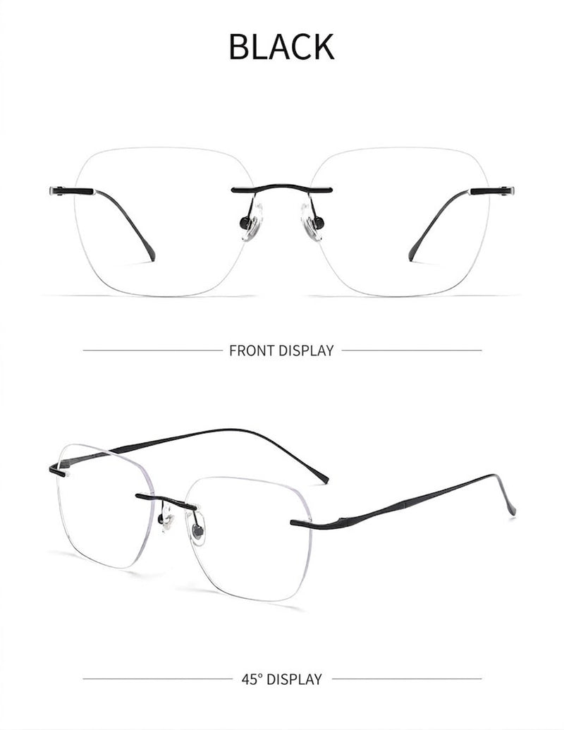 Prescription Eyeglasses | 6g Ultra-Light Rimless Glasses with Pure Titanium Frame
