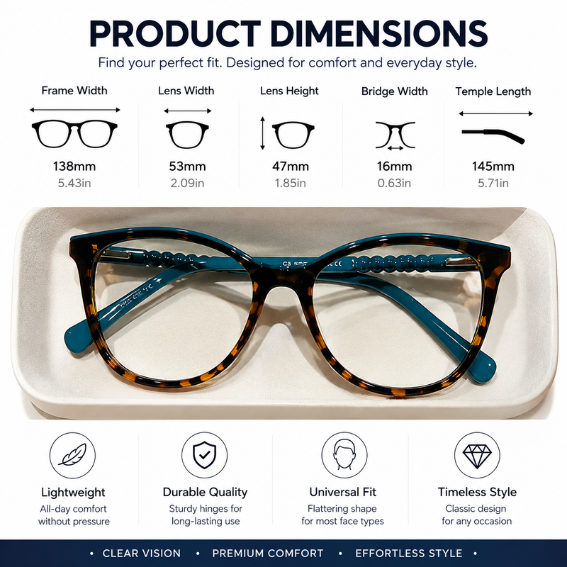 Prescription Reading Glasses, Fashion Cat-Eye Frame