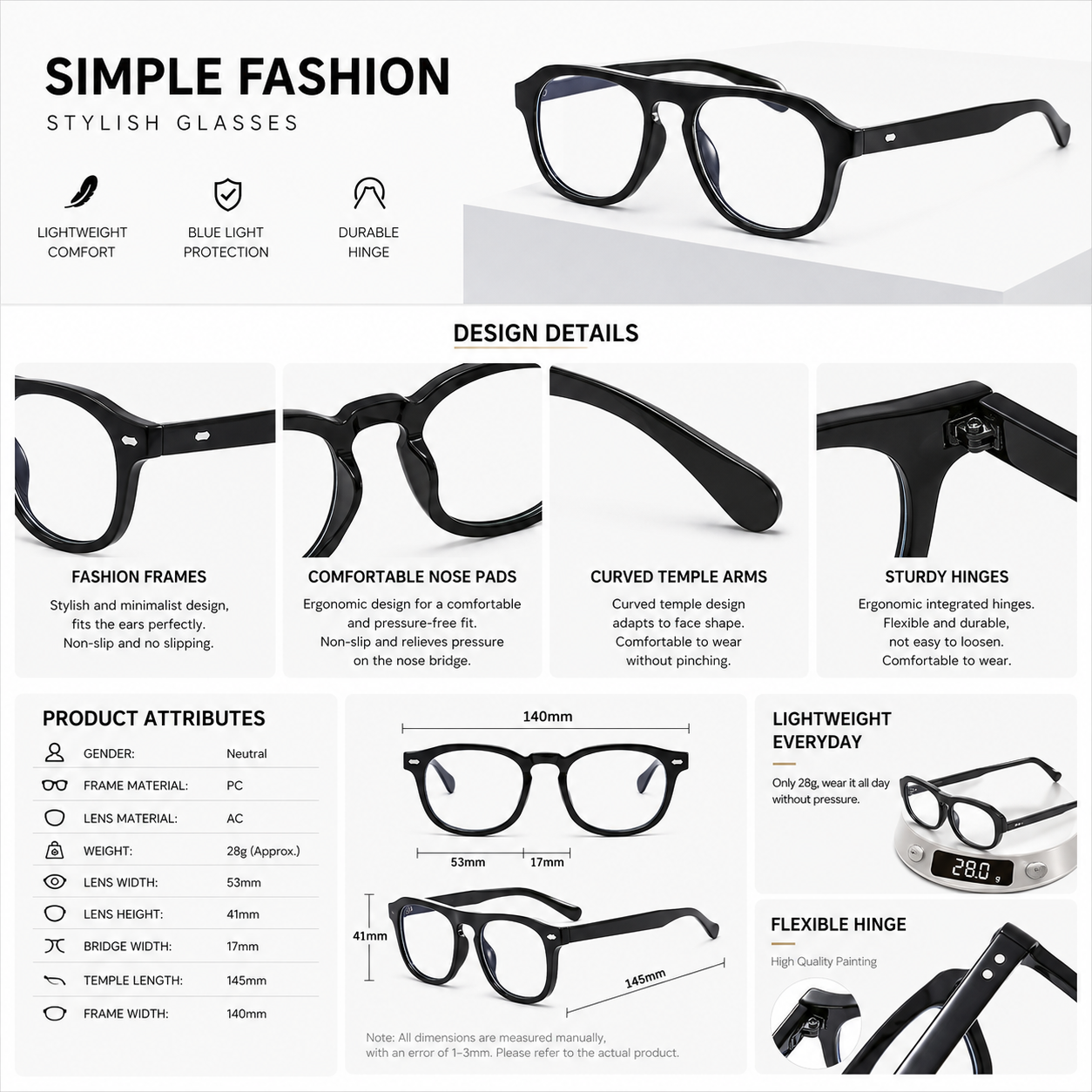 Prescription Reading Glasses, Thick Round Frame