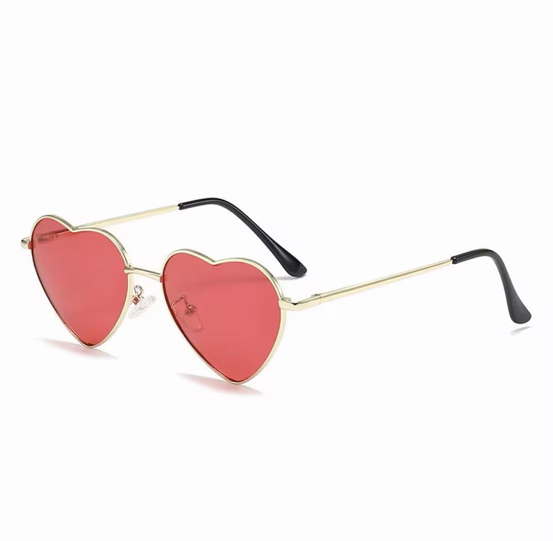 Sunglasses Lightweight Metal Heart Shape for Beach and Party