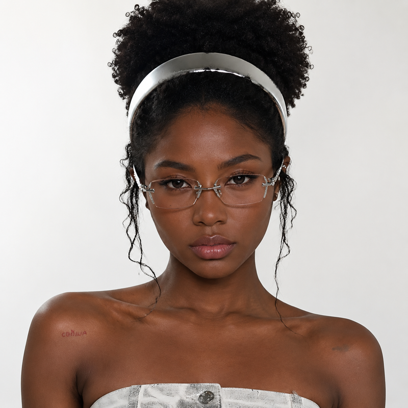 Women Crystal Rimless Glasses | Diamond Luxury Eyewear