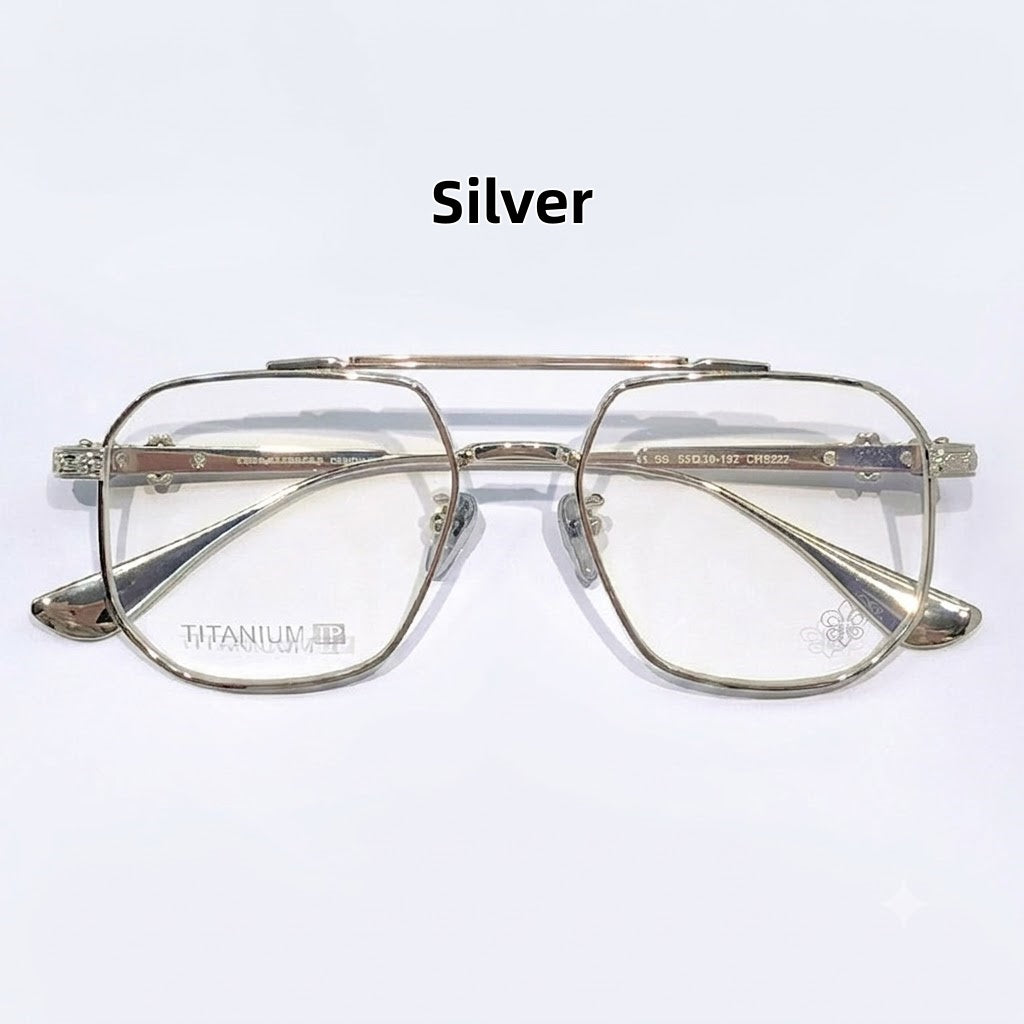 Prescription Glasses | Vintage Square Titanium Glasses, Luxury Carved Frame