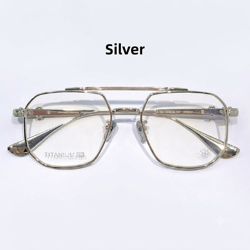 Prescription Glasses | Vintage Square Titanium Glasses, Luxury Carved Frame