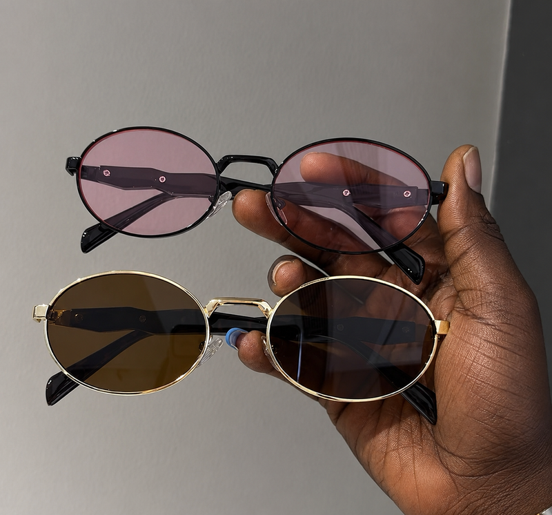 Sunglasses, Vintage Oval Metal Frame Shades