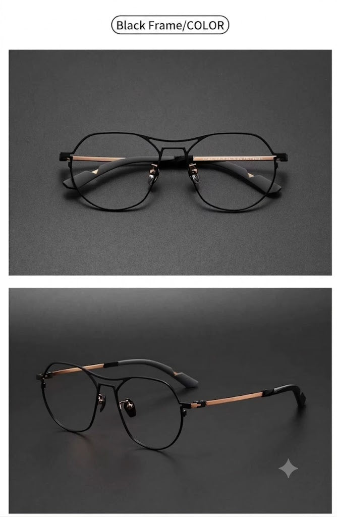 Prescription Glasses | Lightweight Titanium Vintage Double-Bridge Frame