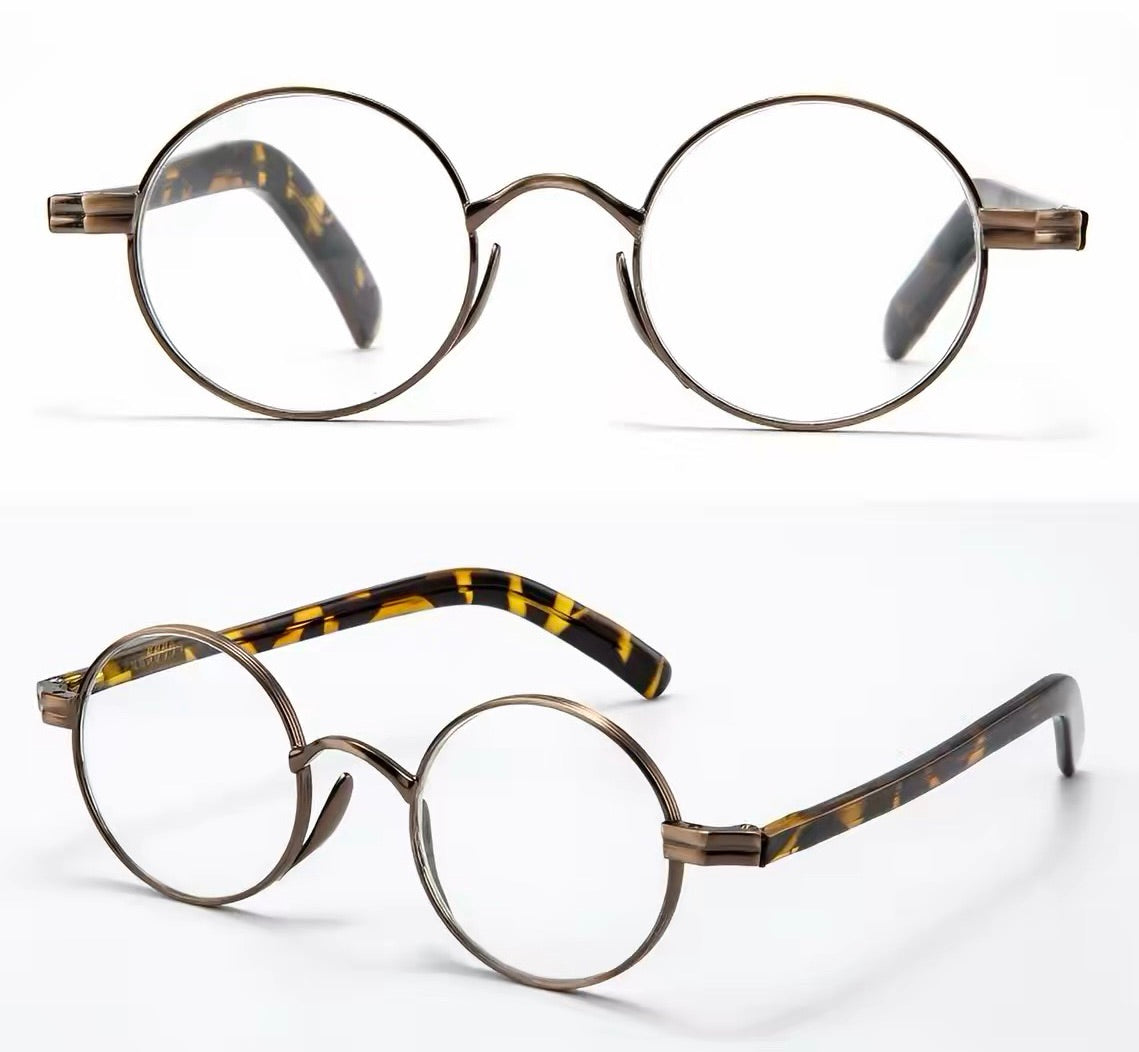 Vintage Round Metal Frame Prescription Reading Glasses