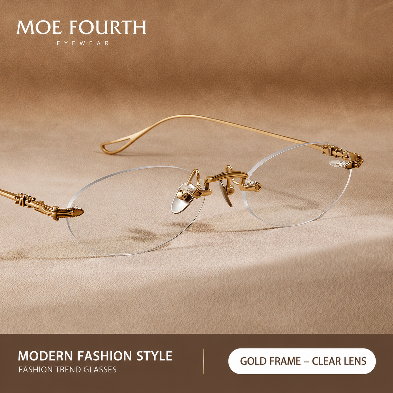 Prescription Women’s Eyeglasses | Ultralight Rimless Pure Titanium Frame with Gradient Lenses