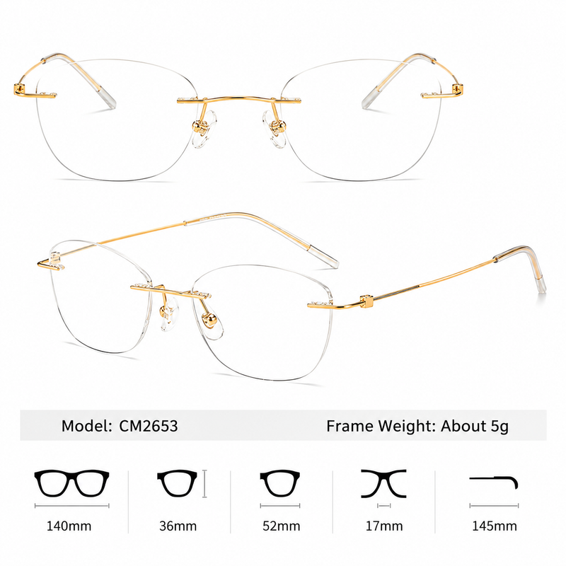 Prescription Glasses | Lightweight Rimless Butterfly Titanium Frame