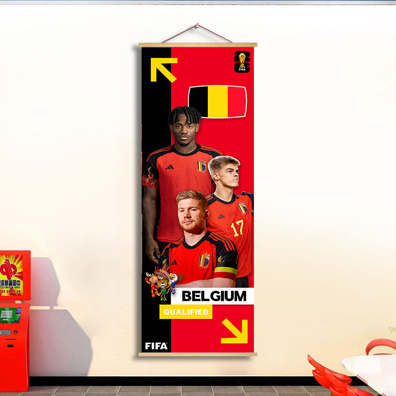 2026 World Cup National Team Fabric Hanging Banner | Football Theme Wall Decor Poster for Bar & Fan Party