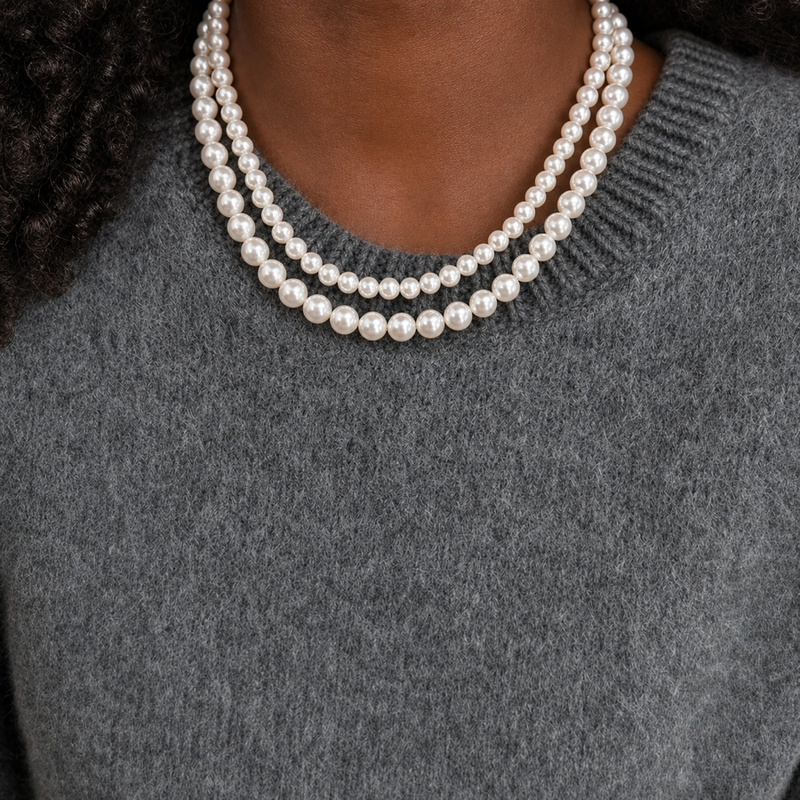 Necklaces | Minimalist Elegant Faux Pearl Choker with Magnetic Clasp